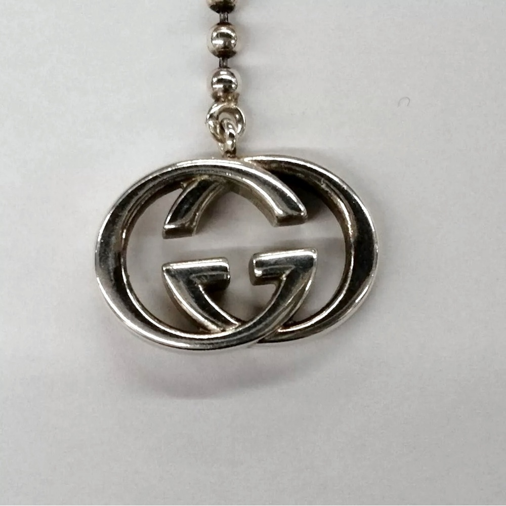 Gucci GG Logo Interlocking 925 Silver Ballchain Necklace , box/Dustbag/Pamphlet - Picture 4 of 15